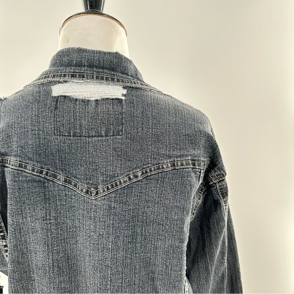 Polo womens jean jacket size M distressed denim Ralph Lauren - Picture 8 of 12